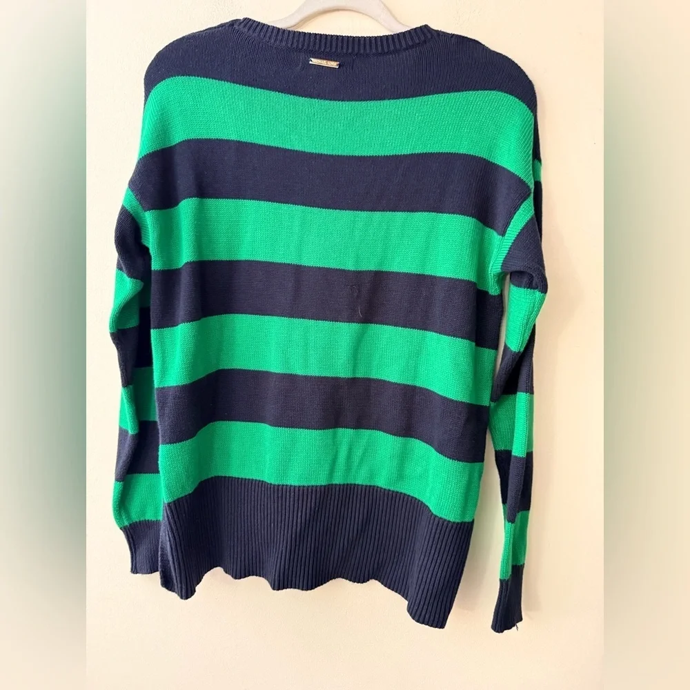 MICHAEL Michael Kors Green and Navy Striped Sweater, size S